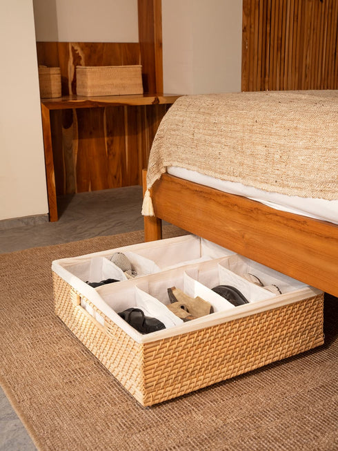 Wicker Under Bed Storage Large with Wheels - 3 colours! - Coastal Villa Homeware